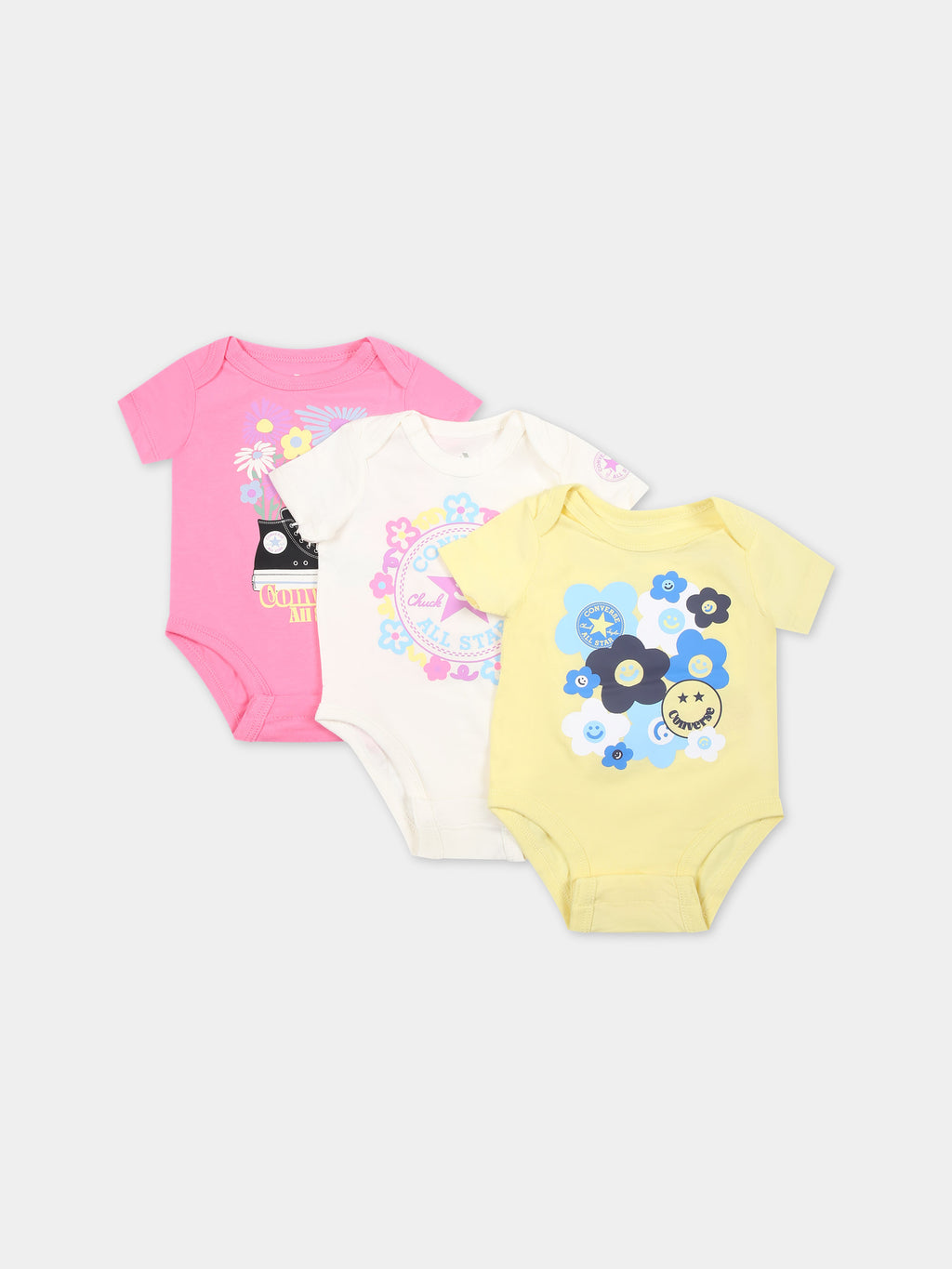 Multicolor set for baby girl with logo and print
